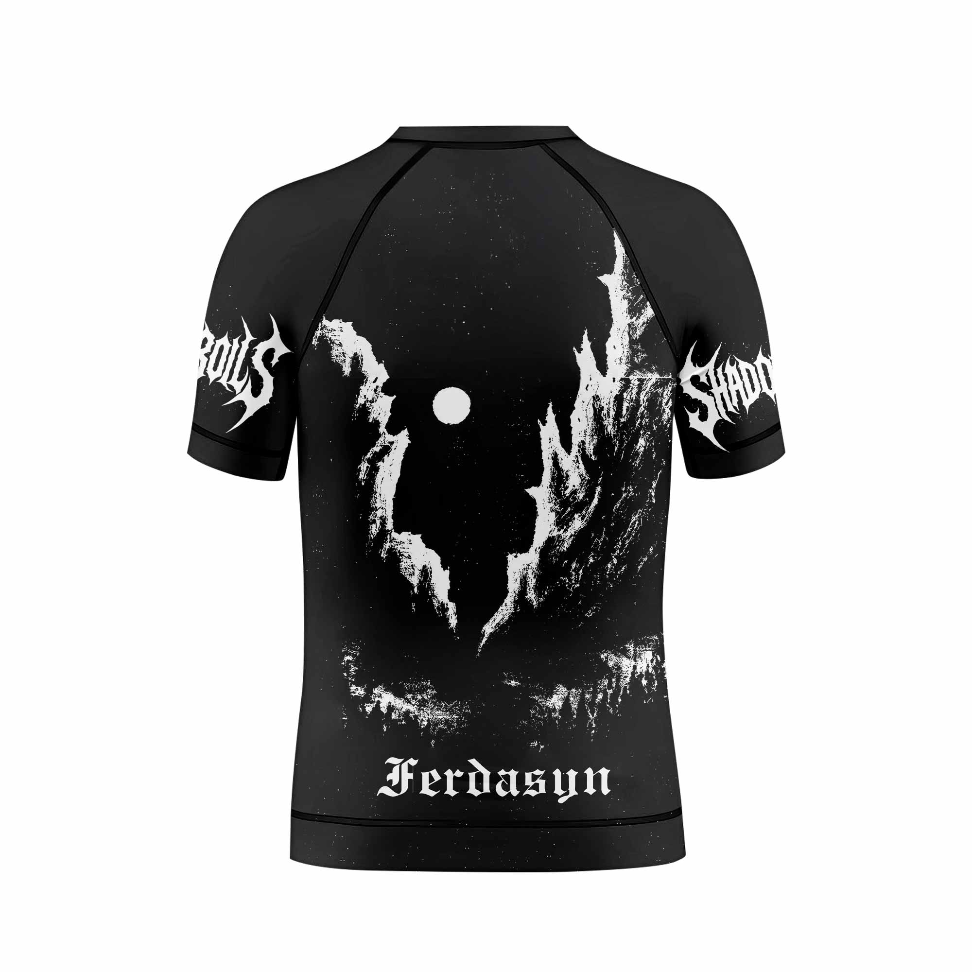 Darkthrone Transilvanian Hunger Kids Rash Guard Short Sleeve - back view mockup