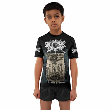Xasthur To Violate the Oblivious Kids Rash Guard Short Sleeve - boy's lifestyle view