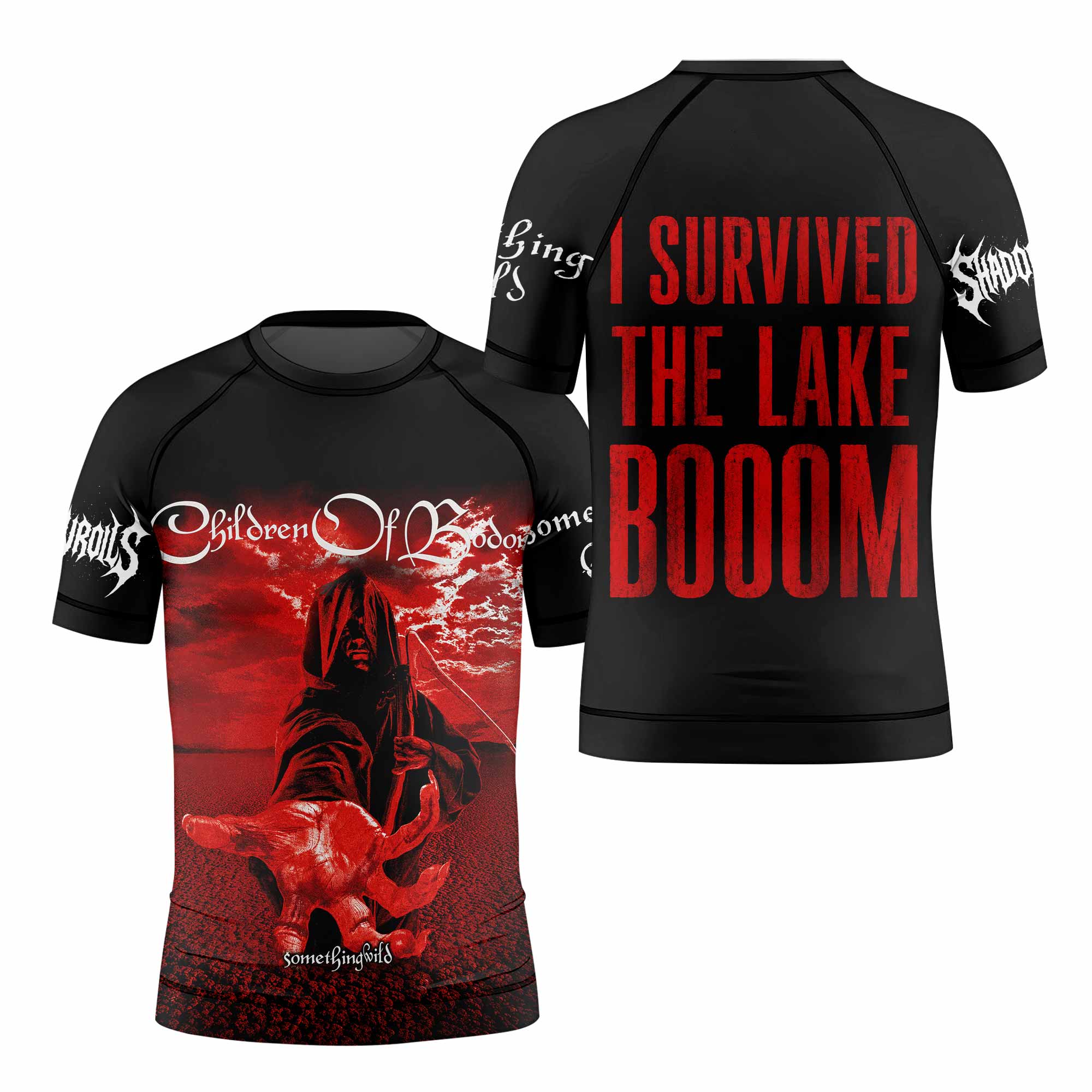 Children of Bodom Something Wild Kids Rash Guard Short Sleeve - front and back view