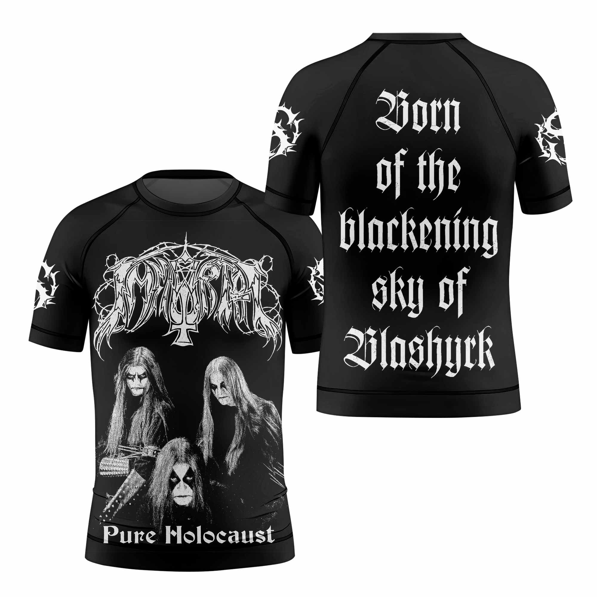 Immortal Pure Holocaust Kids Rash Guard Short Sleeve - front and back view
