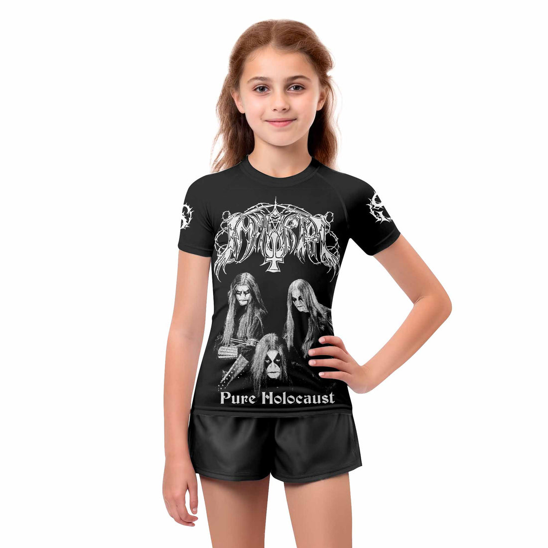 Immortal Pure Holocaust Kids Rash Guard Short Sleeve - boy's lifestyle view