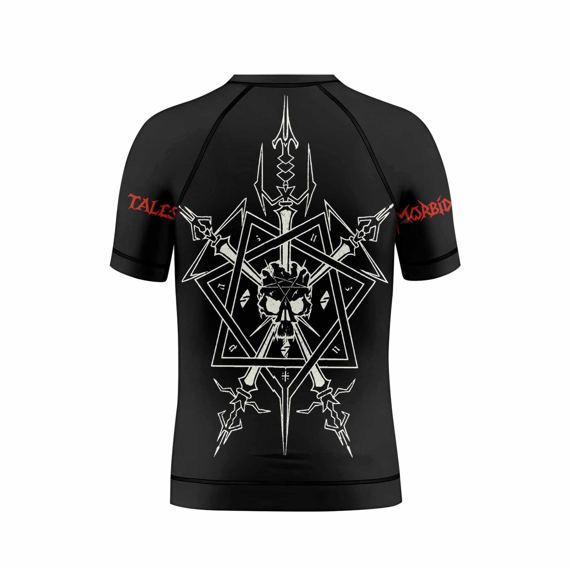 Celtic Frost Morbid Tales Sigil Kids Rash Guard Short Sleeve - back view mockup