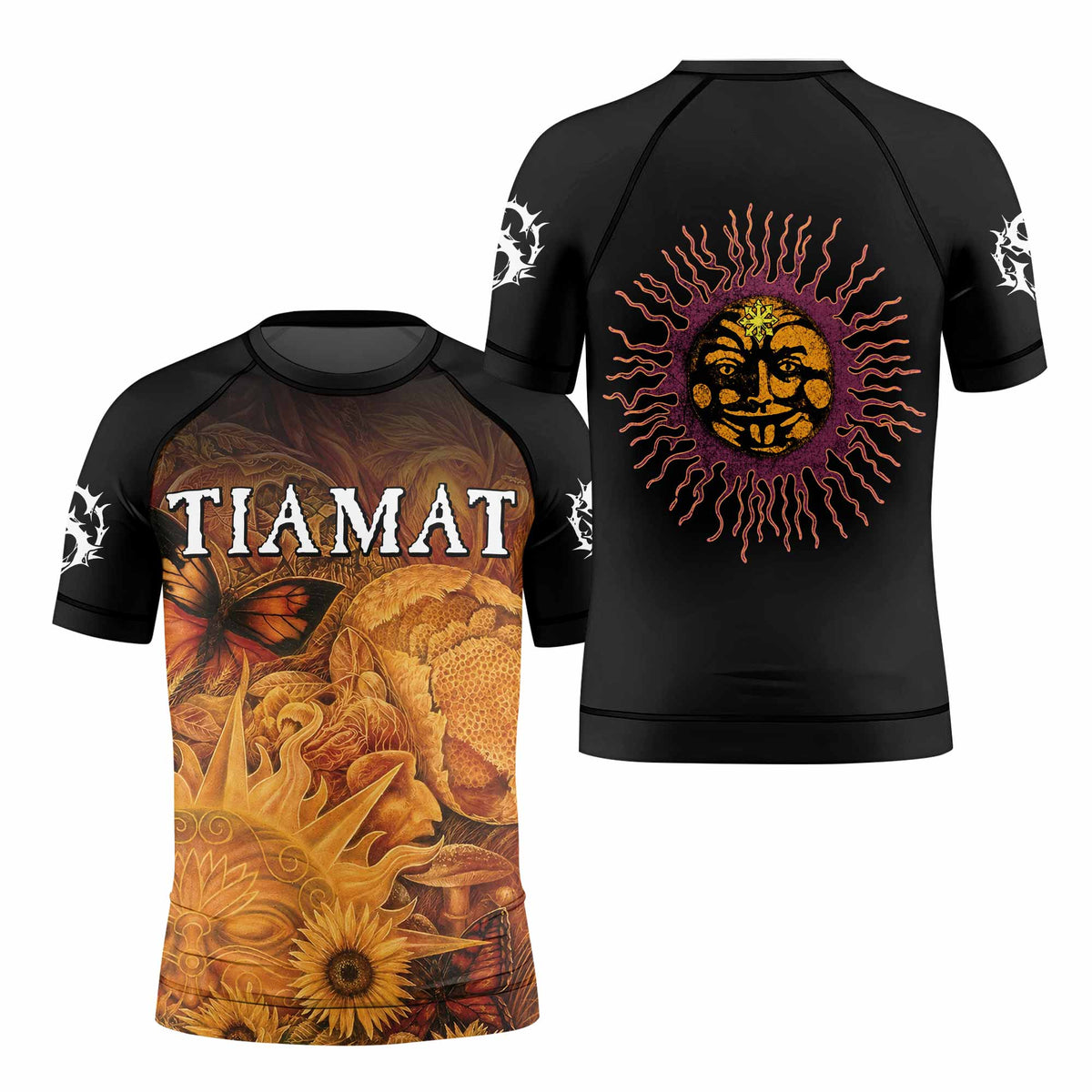 Tiamat Spiritual Sun Kids Rash Guard Short Sleeve - front and back view