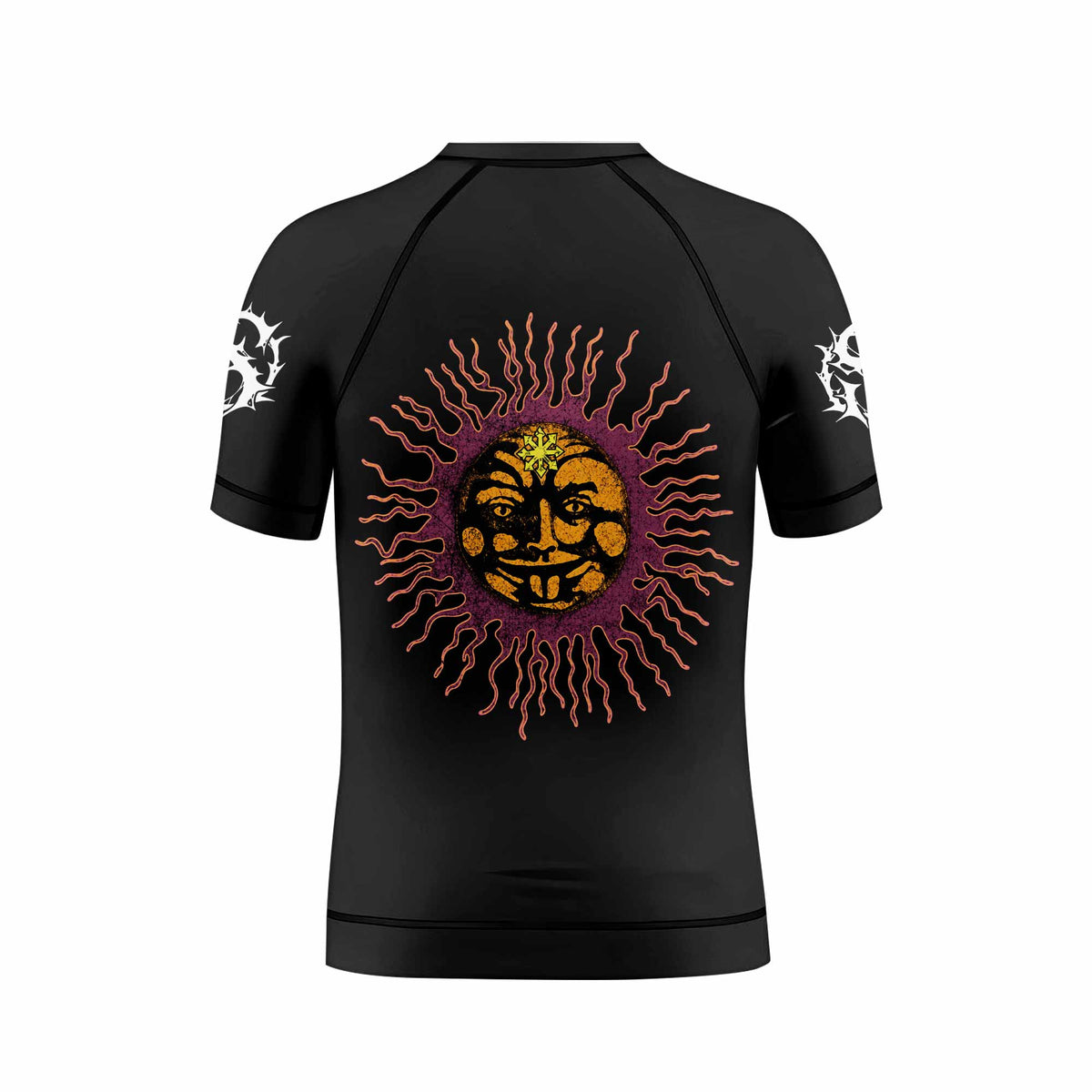 Tiamat Spiritual Sun Kids Rash Guard Short Sleeve - back view mockup
