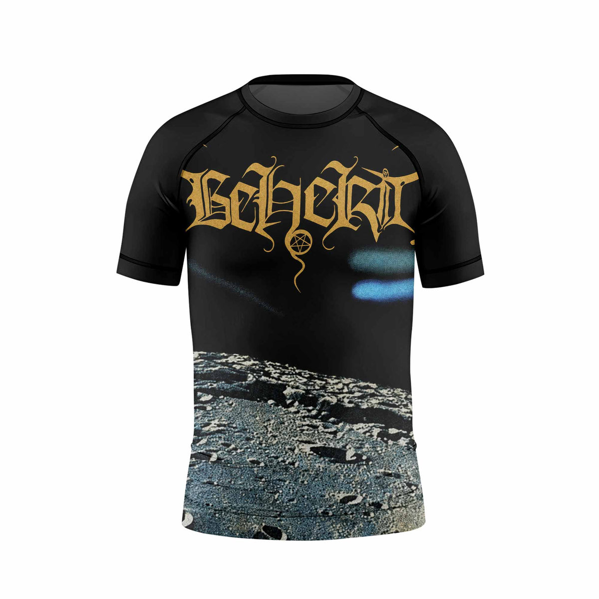 Beherit Drawing Down the Moon Kids Rash Guard Short Sleeve - front view mockup