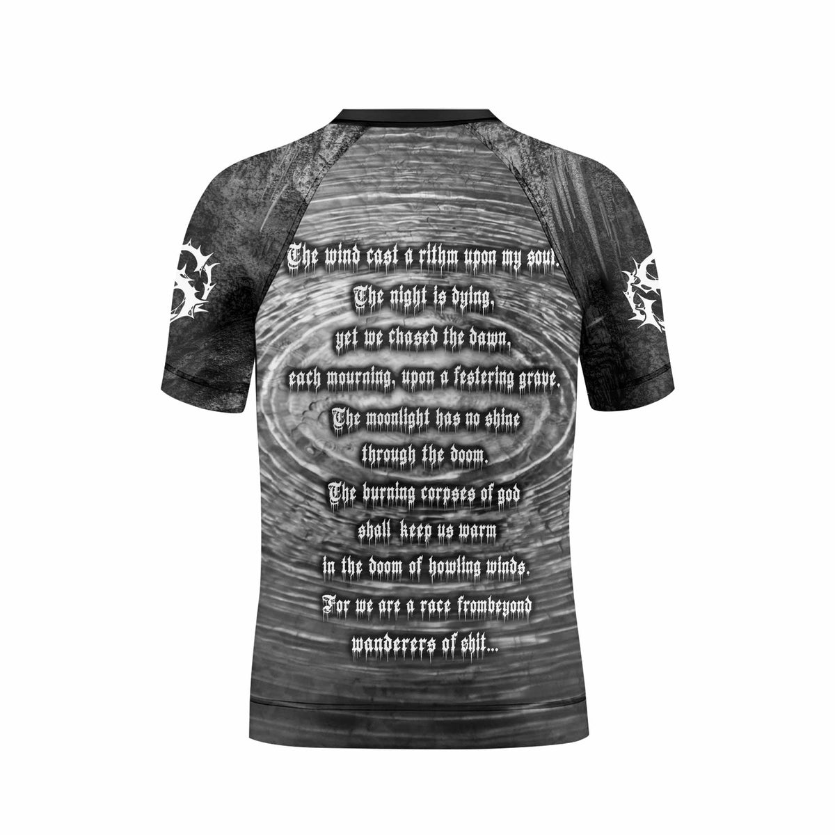 Xasthur Nocturnal Poisoning Kids Rash Guard Short Sleeve - back view mockup