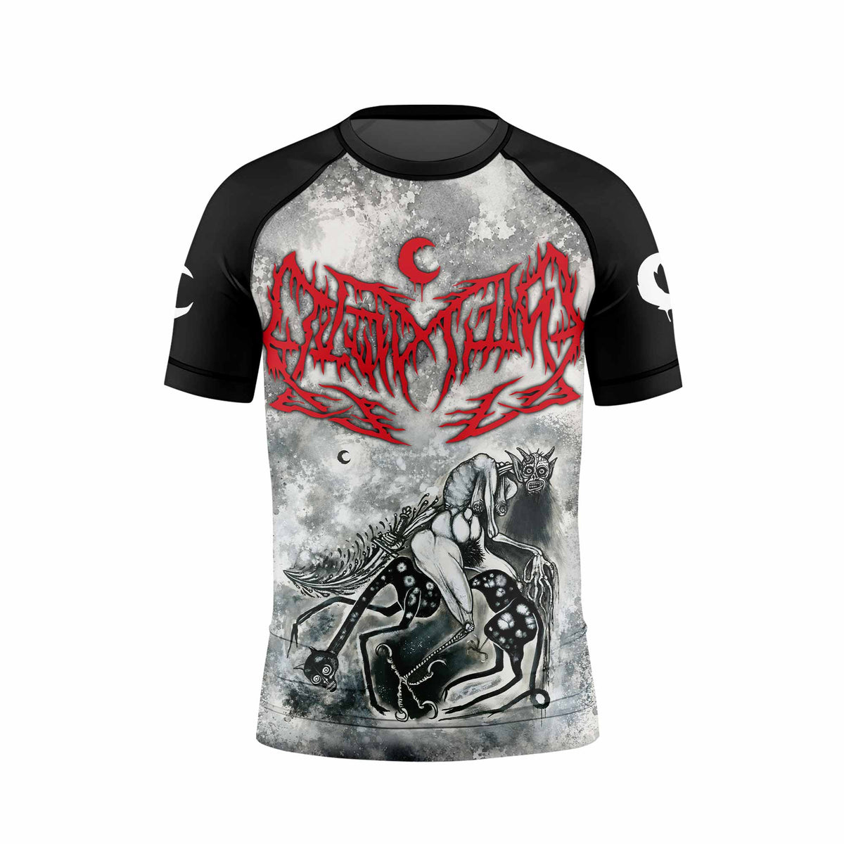 Leviathan Tentacles of Whorror Kids Rash Guard Short Sleeve - front view mockup
