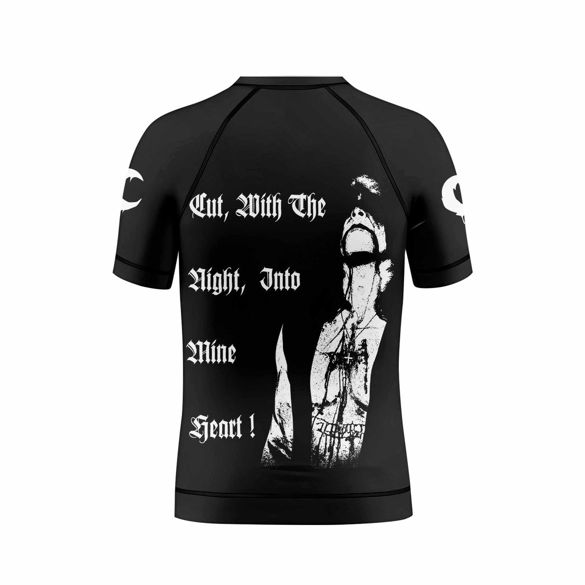 Leviathan Tentacles of Whorror Kids Rash Guard Short Sleeve - back view mockup