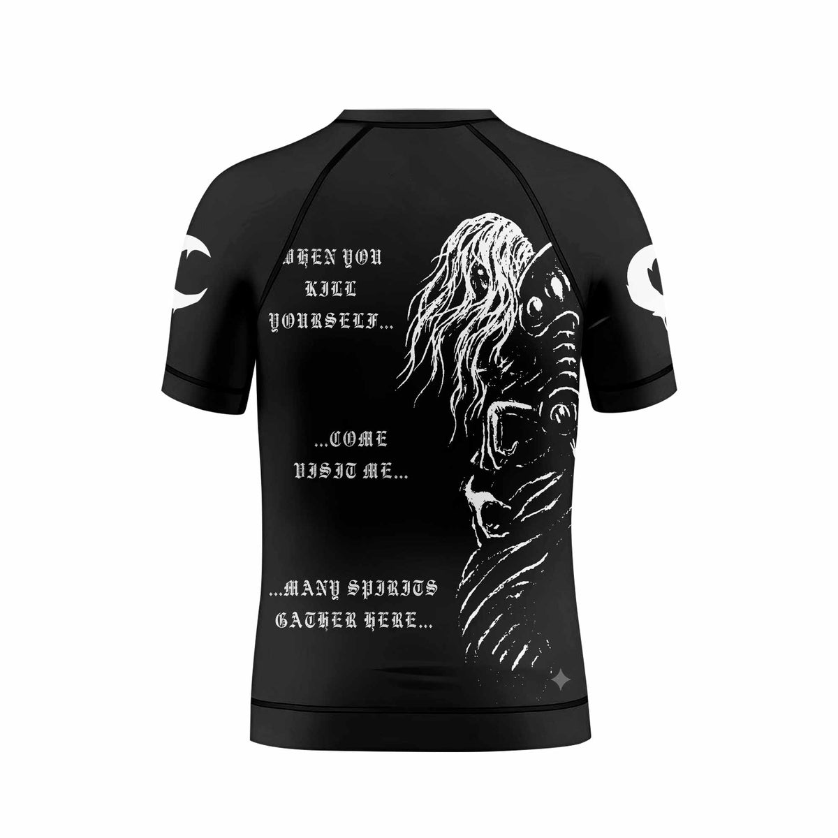 Leviathan Fucking Your Ghost In Chains of Ice Kids Rash Guard Short Sleeve - back view mockup