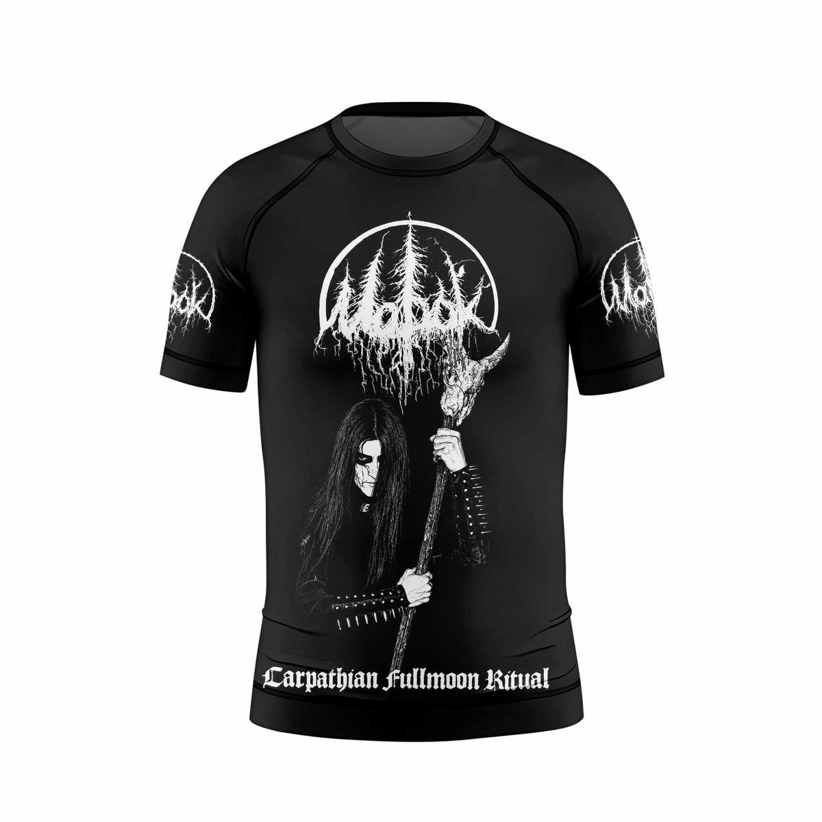 Morok Carpathian Fullmoon Ritual Kids Rash Guard Short Sleeve - front view mockup