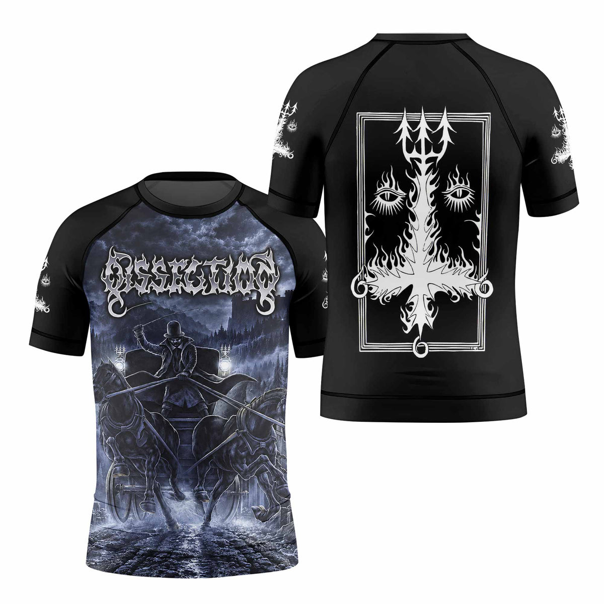 Dissection The Somberlain Kids Rash Guard Short Sleeve - front and back view