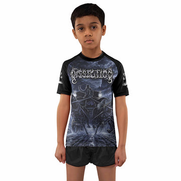 Dissection The Somberlain Kids Rash Guard Short Sleeve - boy's lifestyle view