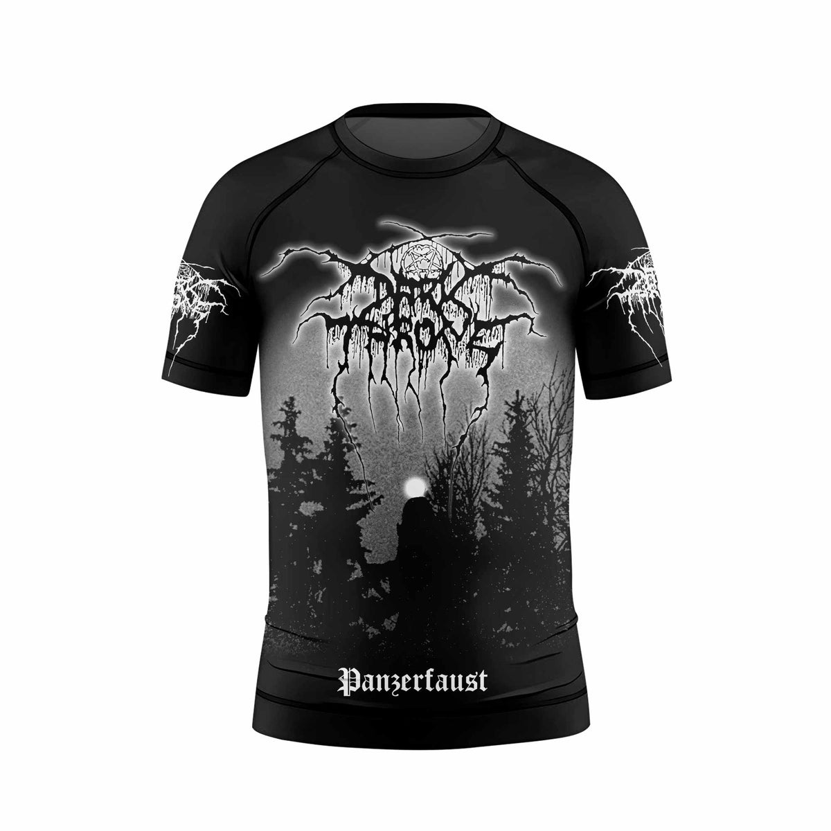 Darkthrone Panzerfaust Kids Rash Guard Short Sleeve - front view mockup