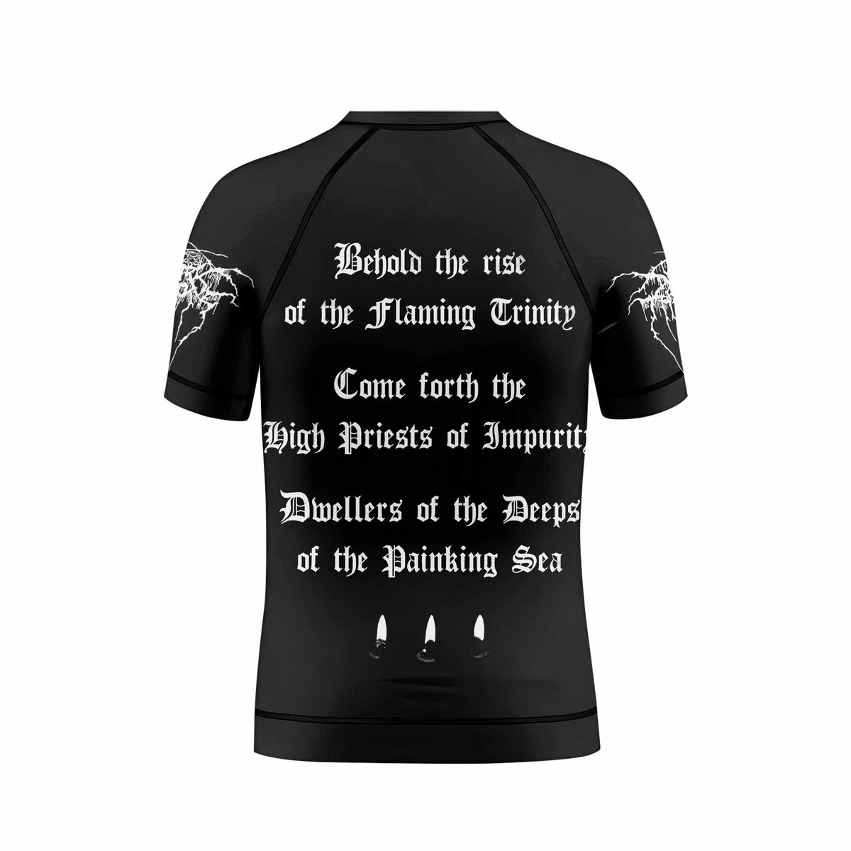 Darkthrone Panzerfaust Kids Rash Guard Short Sleeve - back view mockup