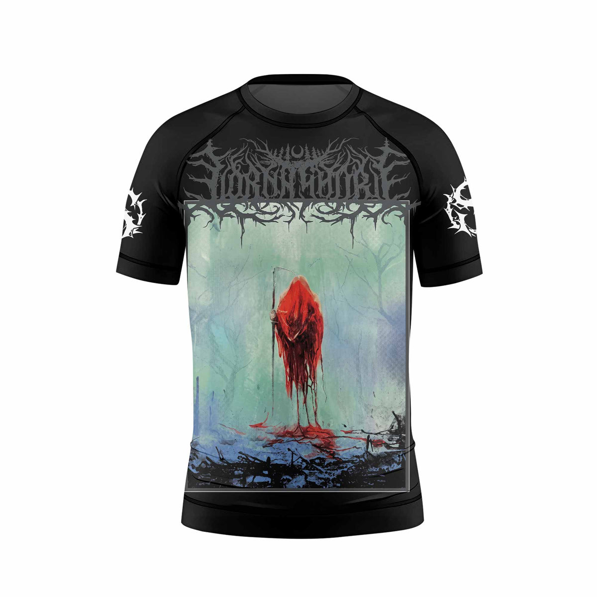 Lorna Shore And I Return To Nothingness Kids Rash Guard Short Sleeve - front view mockup