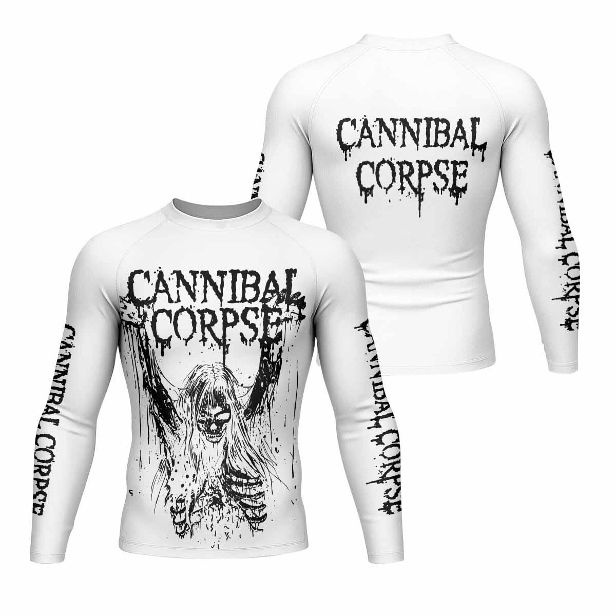 Cannibal Corpse Men's Rash Guard Long Sleeve - front and back view