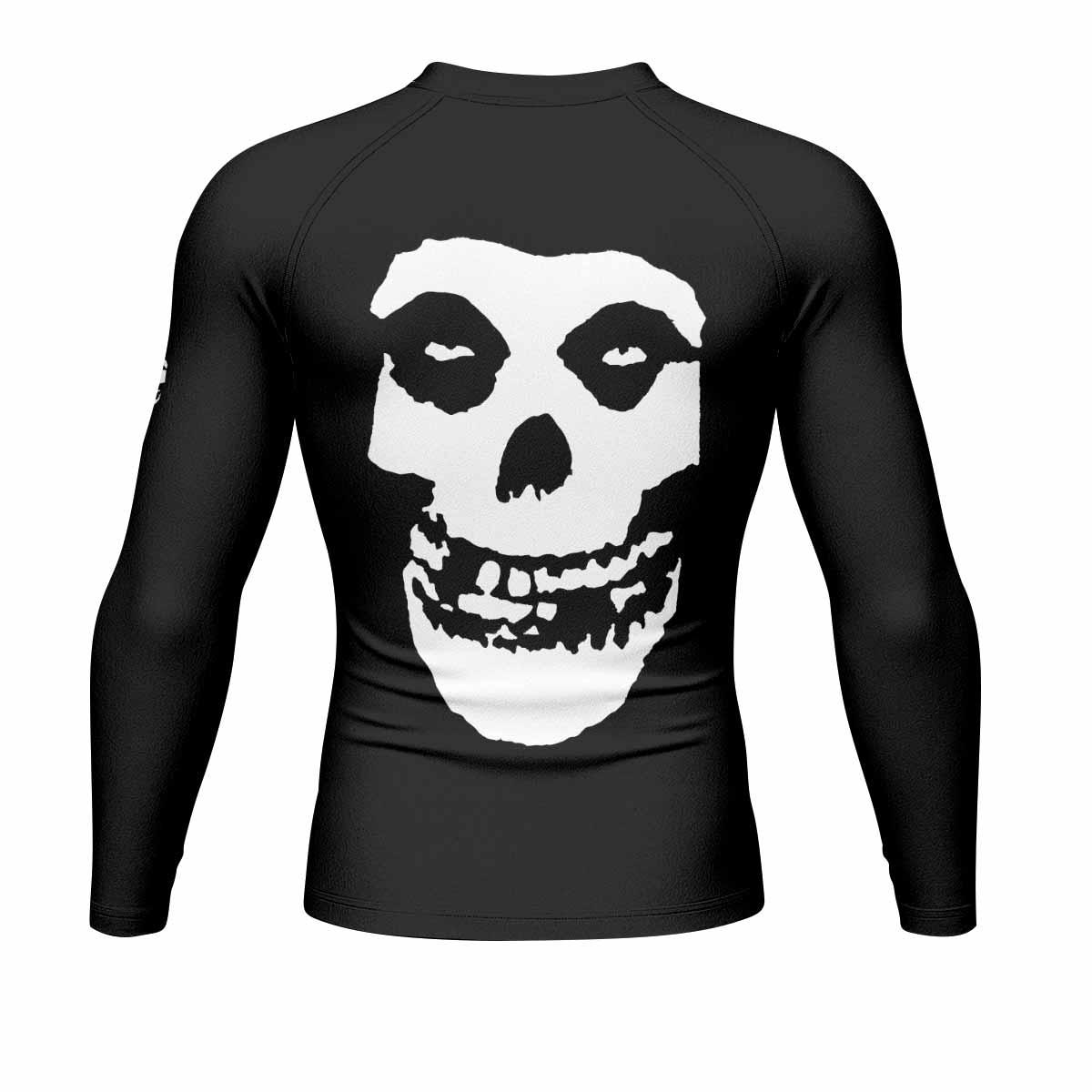 Skull Jiu-Jitsu Men's Rash Guard Long Sleeve - back view mockup