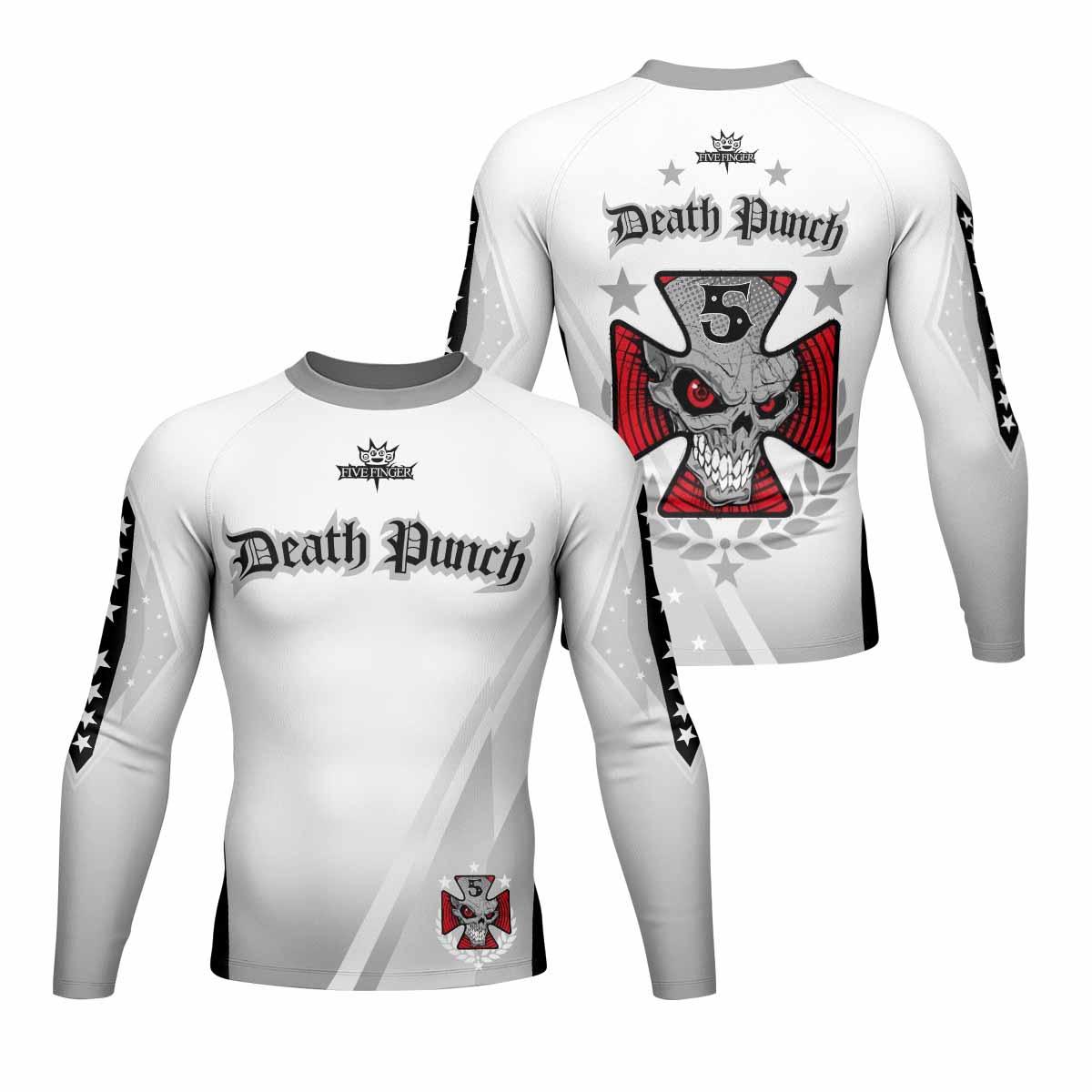 Death Punch Men's Rash Guard Long Sleeve - front and back view