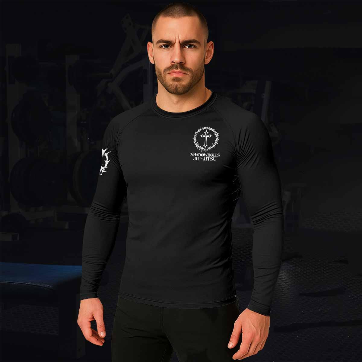 Crucified Silence Men's Rash Guard Long Sleeve - lifestyle view