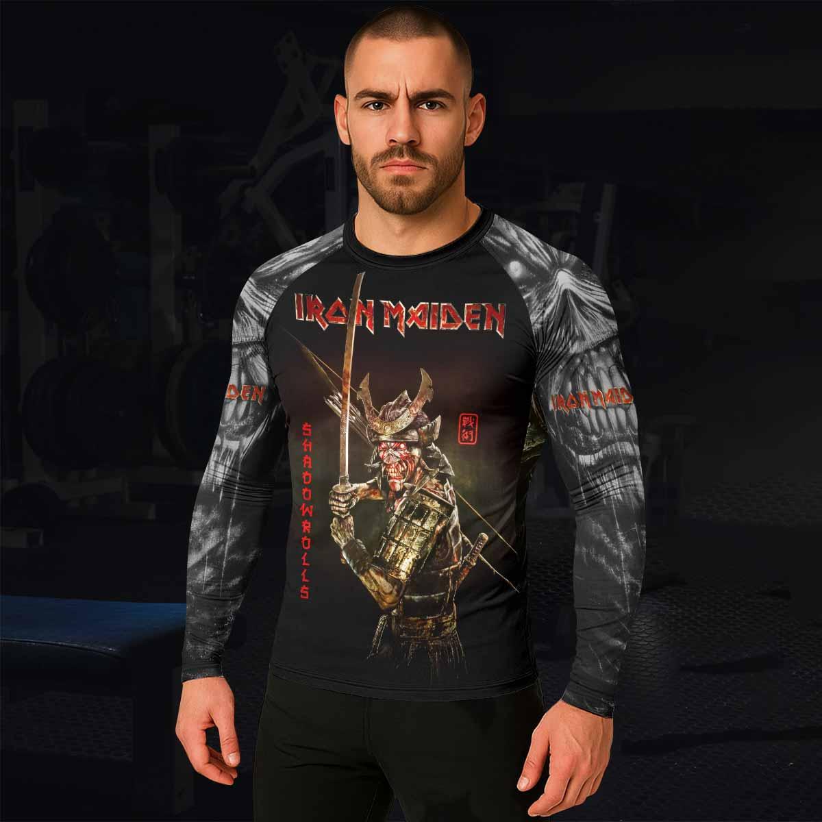 Iron Maiden Samurai Men's Rash Guard Long Sleeve - lifestyle view