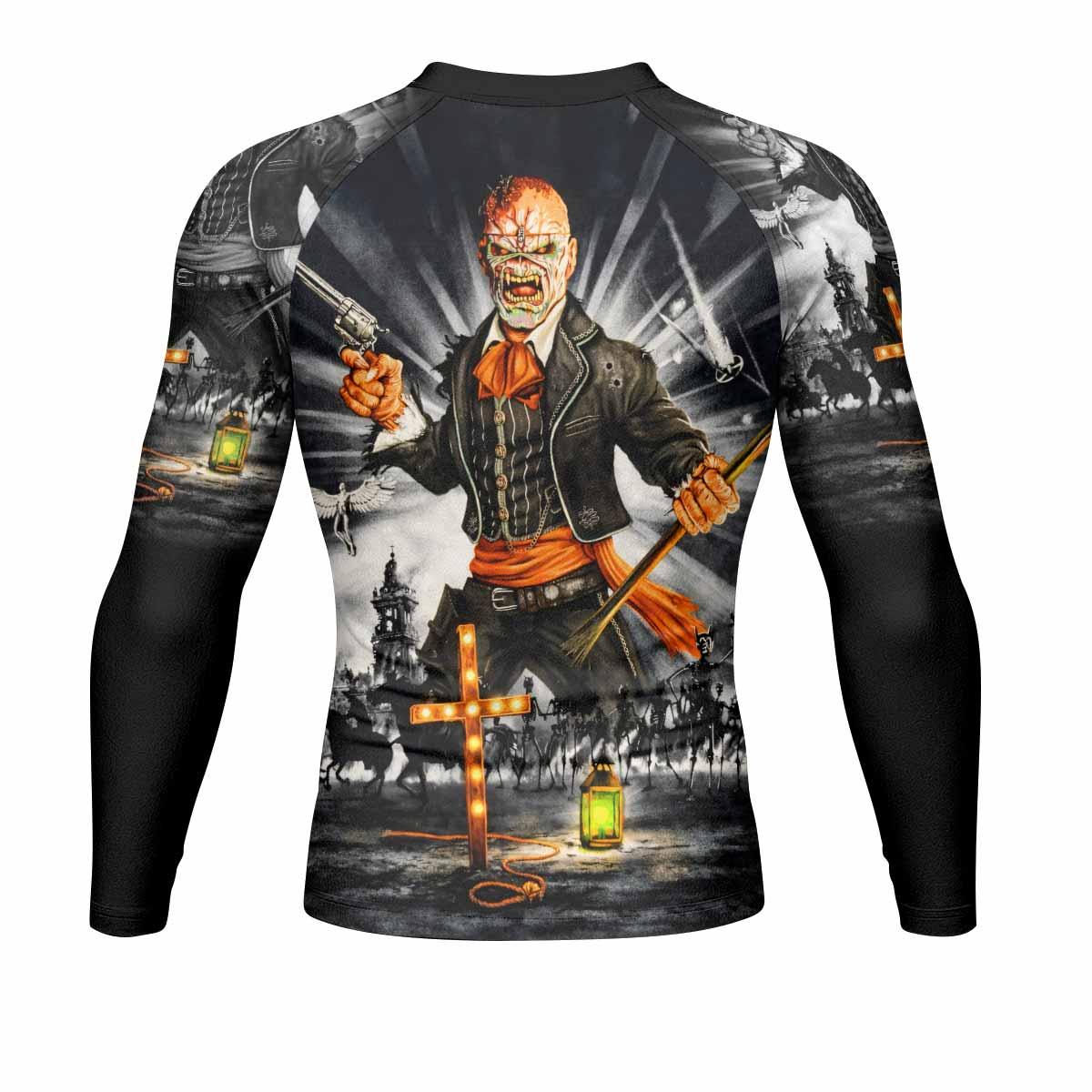 Iron Maiden Nights Of The Dead Men's Rash Guard Long Sleeve - back view mockup