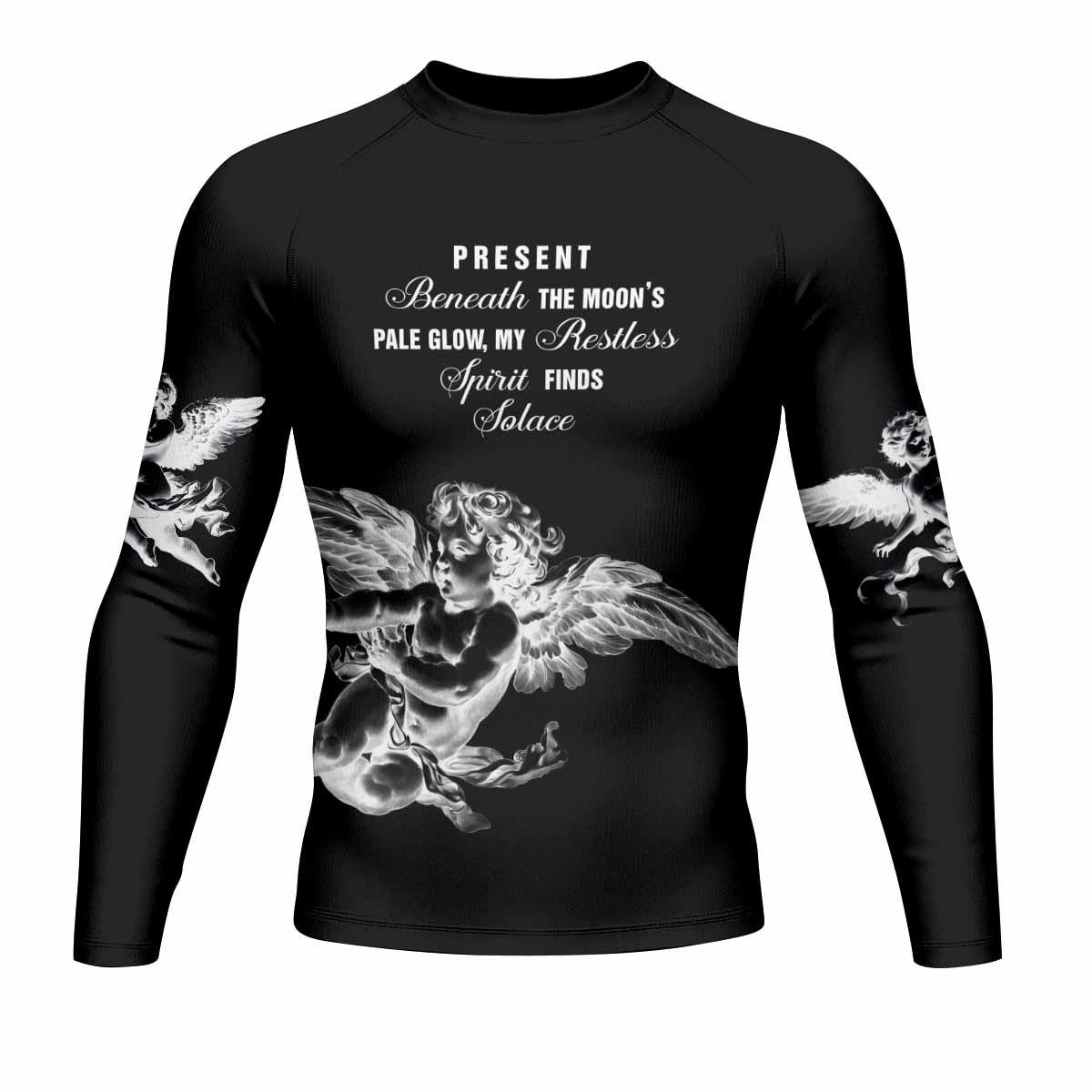 Angels of Solace Men's Rash Guard Long Sleeve - front view mockup
