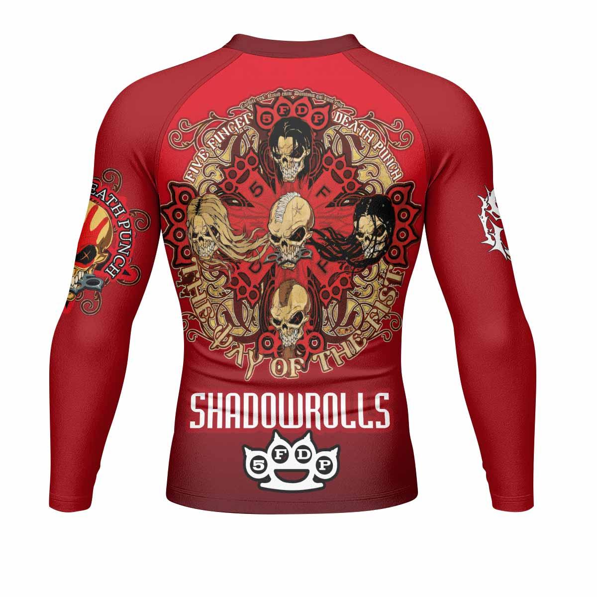 5FDP Five Finger Death Punch Men's Rash Guard Long Sleeve - back view mockup