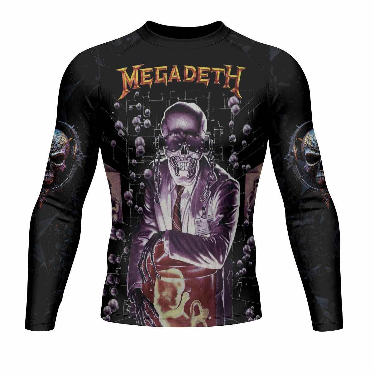 Megadeth Toxic Messiah Men's Rash Guard Long Sleeve - front view mockup