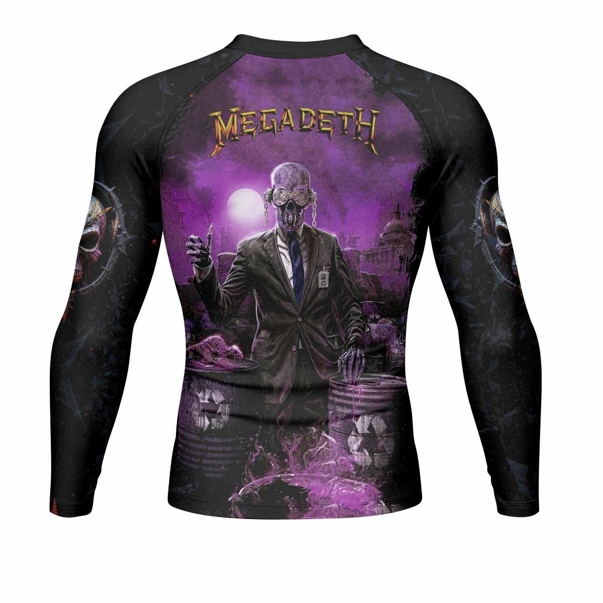 Megadeth Toxic Messiah Men's Rash Guard Long Sleeve - back view mockup