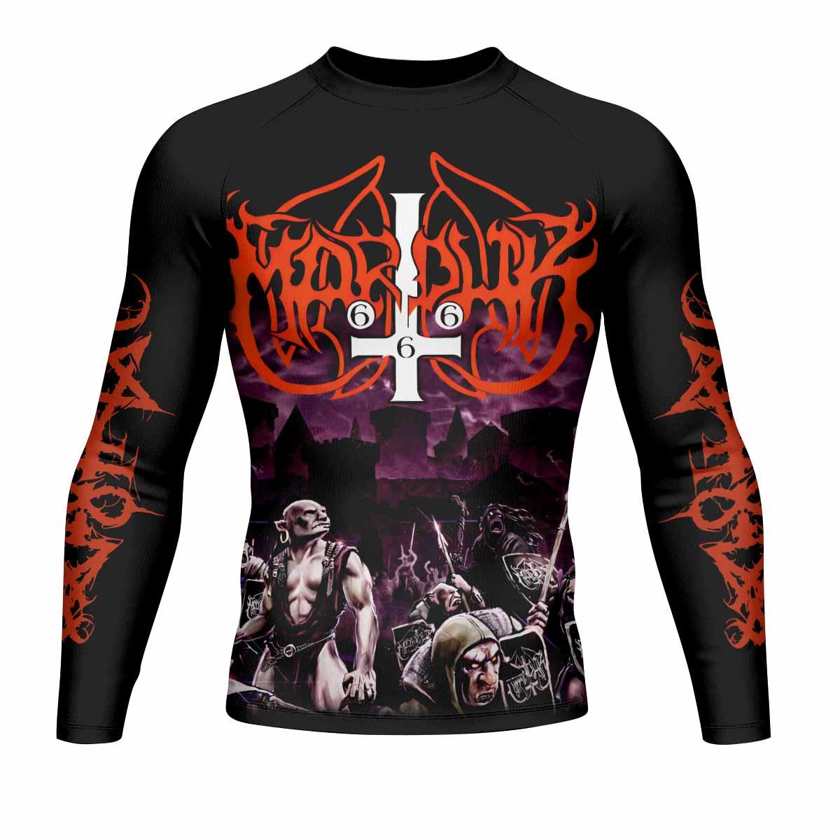 Marduk Heaven Shall Burn Men's Rash Guard Long Sleeve - front view mockup