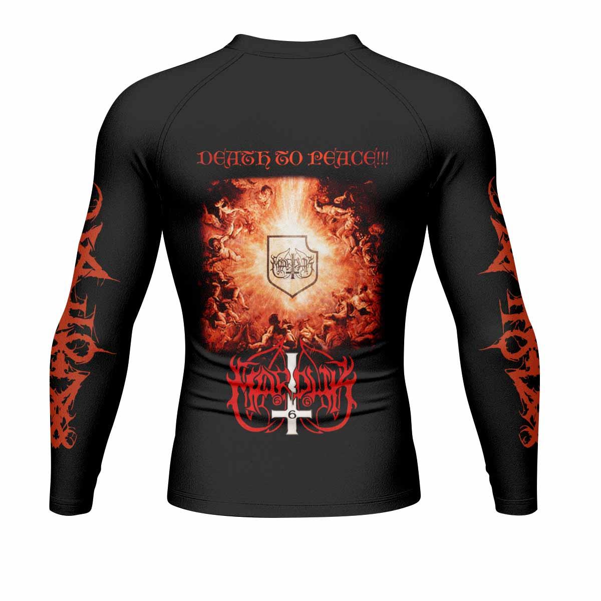 Marduk Heaven Shall Burn Men's Rash Guard Long Sleeve - back view mockup