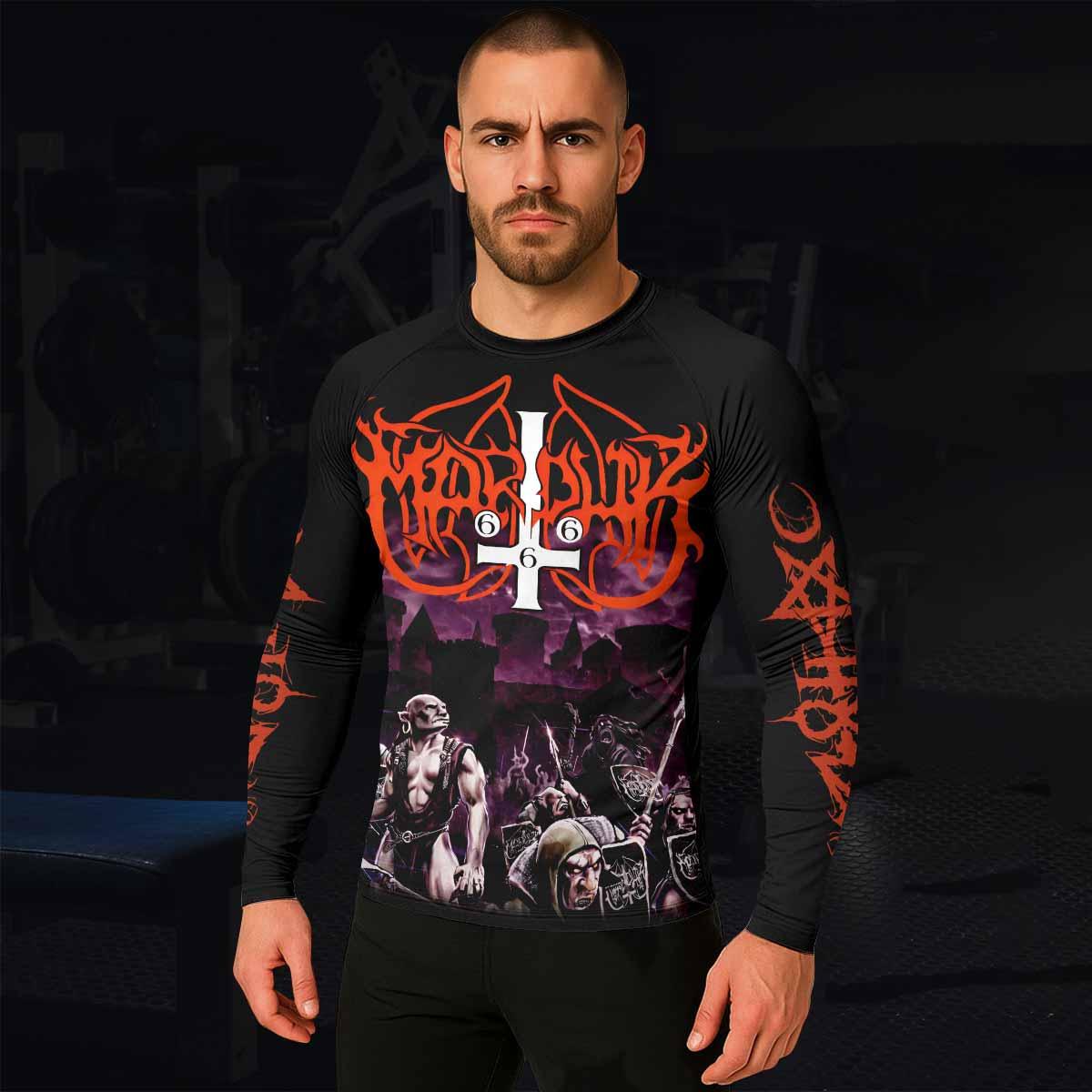 Marduk Heaven Shall Burn Men's Rash Guard Long Sleeve - lifestyle view