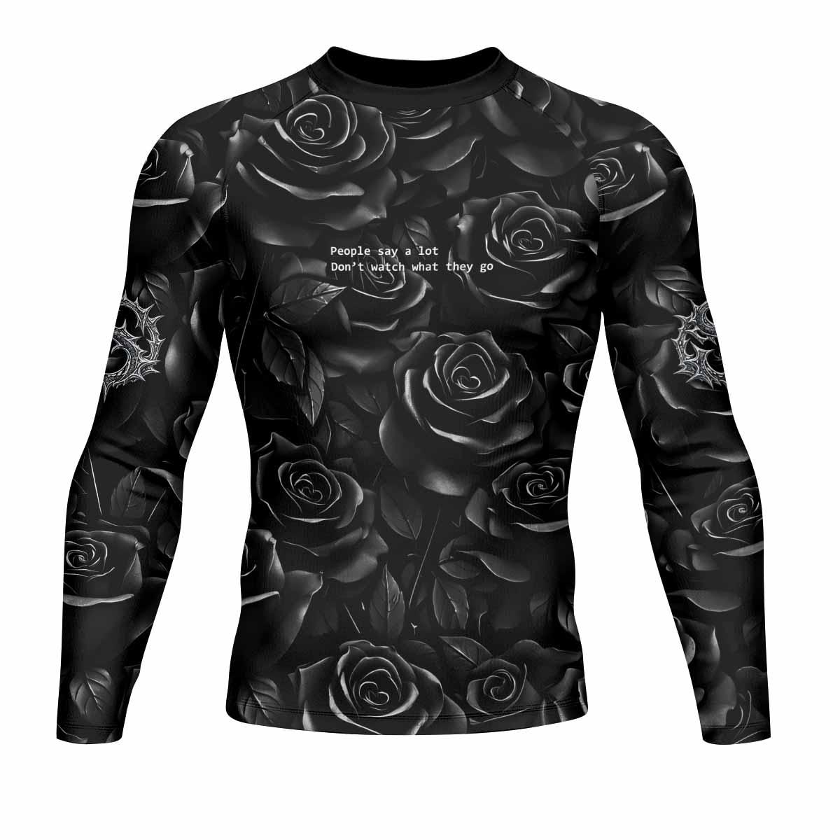 Pray for the Rave Men's Rash Guard Long Sleeve - front view mockup