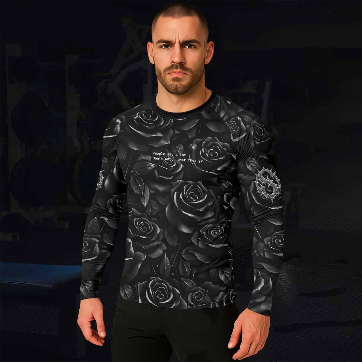 Pray for the Rave Men's Rash Guard Long Sleeve - lifestyle view