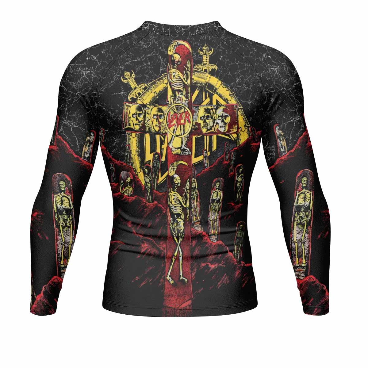 Vintage 1991 Slayer Men's Rash Guard Long Sleeve - back view mockup