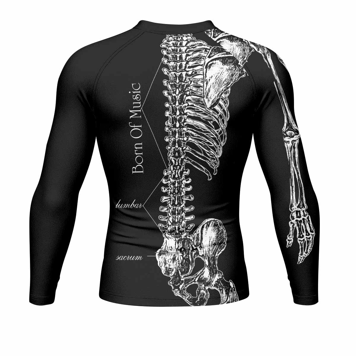 Faith In Chaos Skeleton Men's Rash Guard Long Sleeve - back view mockup