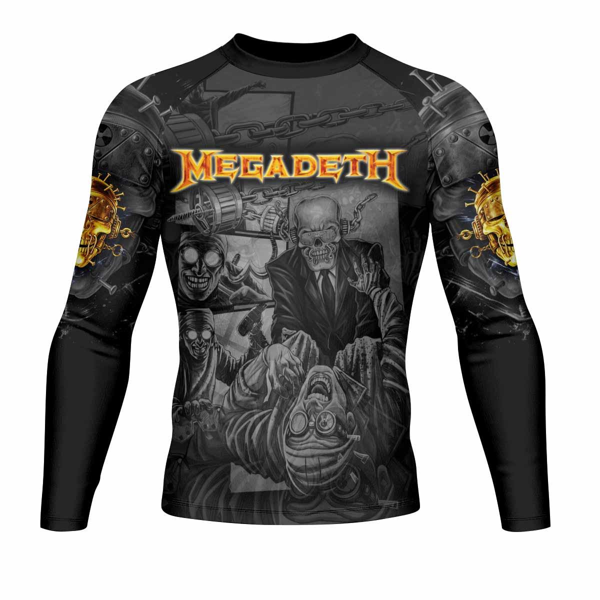 Megadeth Bloodstock Euro Tour Men's Rash Guard Long Sleeve - front view mockup