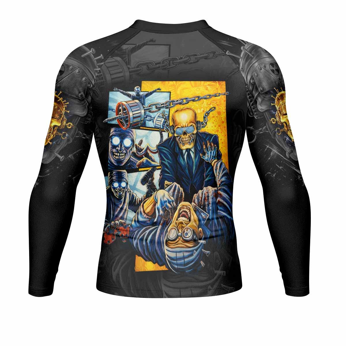 Megadeth Bloodstock Euro Tour Men's Rash Guard Long Sleeve - back view mockup