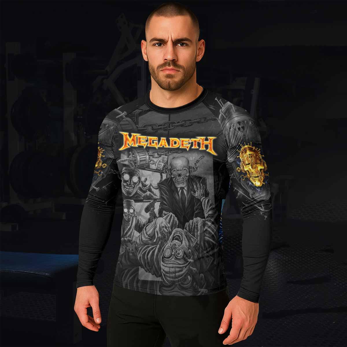 Megadeth Bloodstock Euro Tour Men's Rash Guard Long Sleeve - lifestyle view