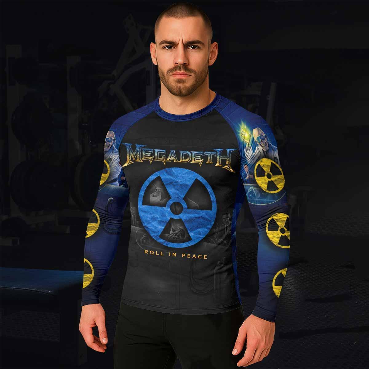 Megadeth Rash Guard Megadeth Roll In Peace Rash Guard | Compression Rash Guard – Shadow Rolls