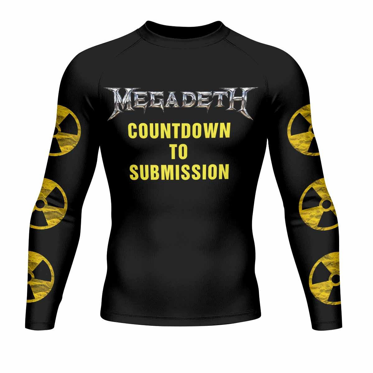 Megadeth Countdown to Submission Men's Rash Guard Long Sleeve - front view mockup