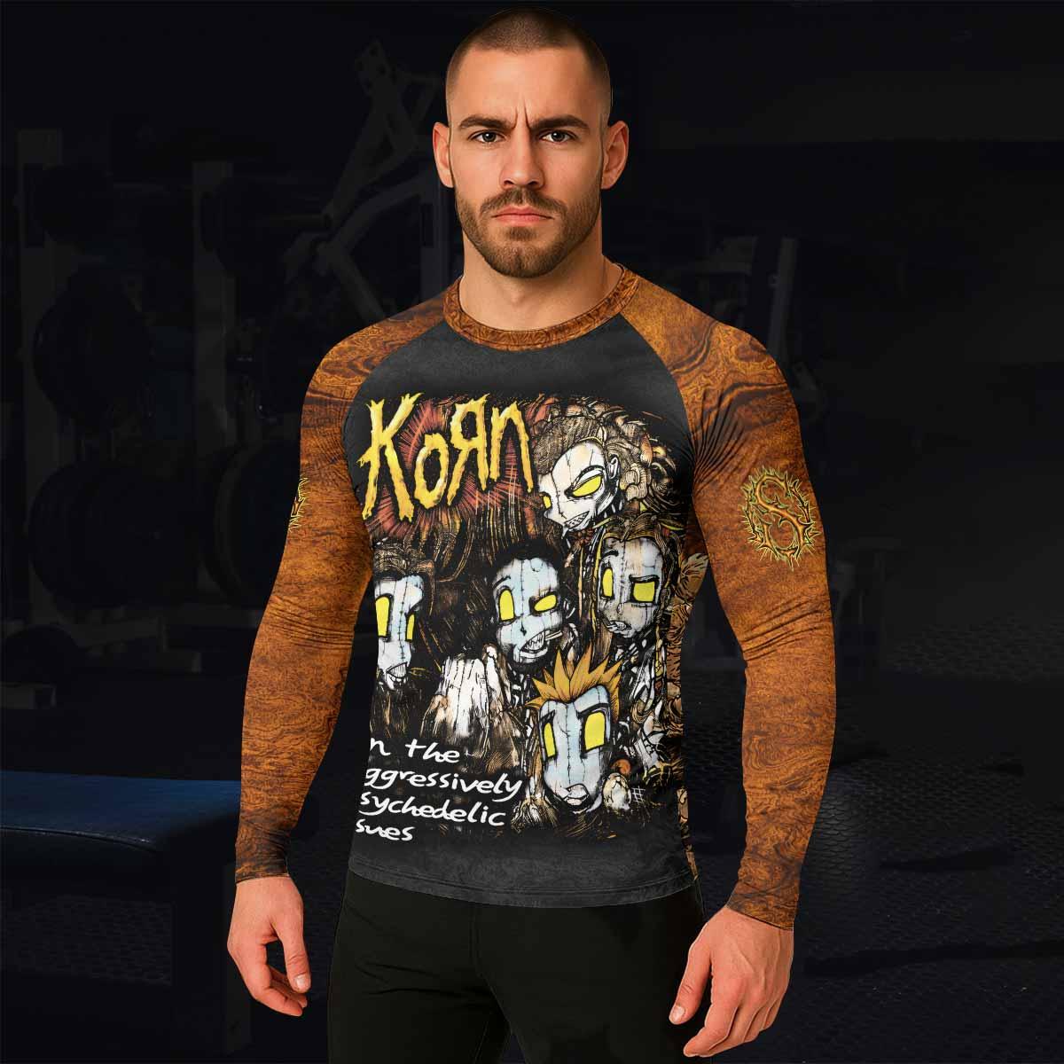 Follow the Leader Korn Men's Rash Guard Long Sleeve - lifestyle view