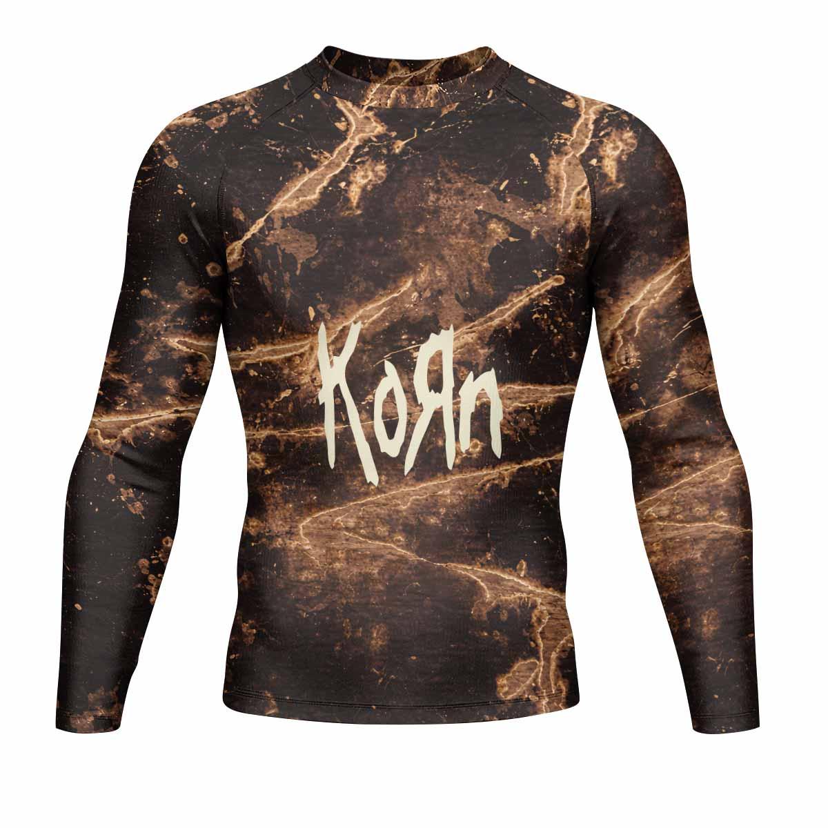 Are You Ready Korn Men's Rash Guard Long Sleeve - front view mockup