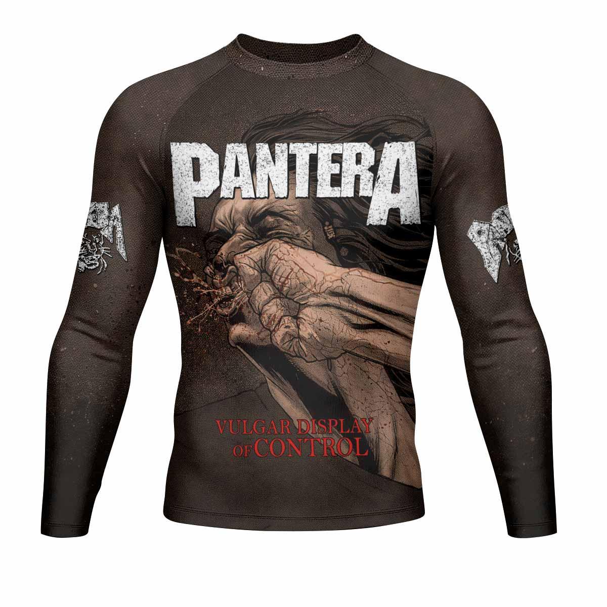 Pantera Vulgar Display Of Control Men's Rash Guard Long Sleeve - front view mockup