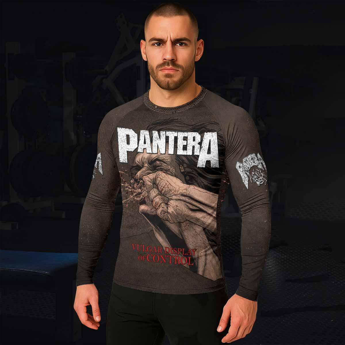 Pantera Vulgar Display Of Control Men's Rash Guard Long Sleeve - lifestyle view