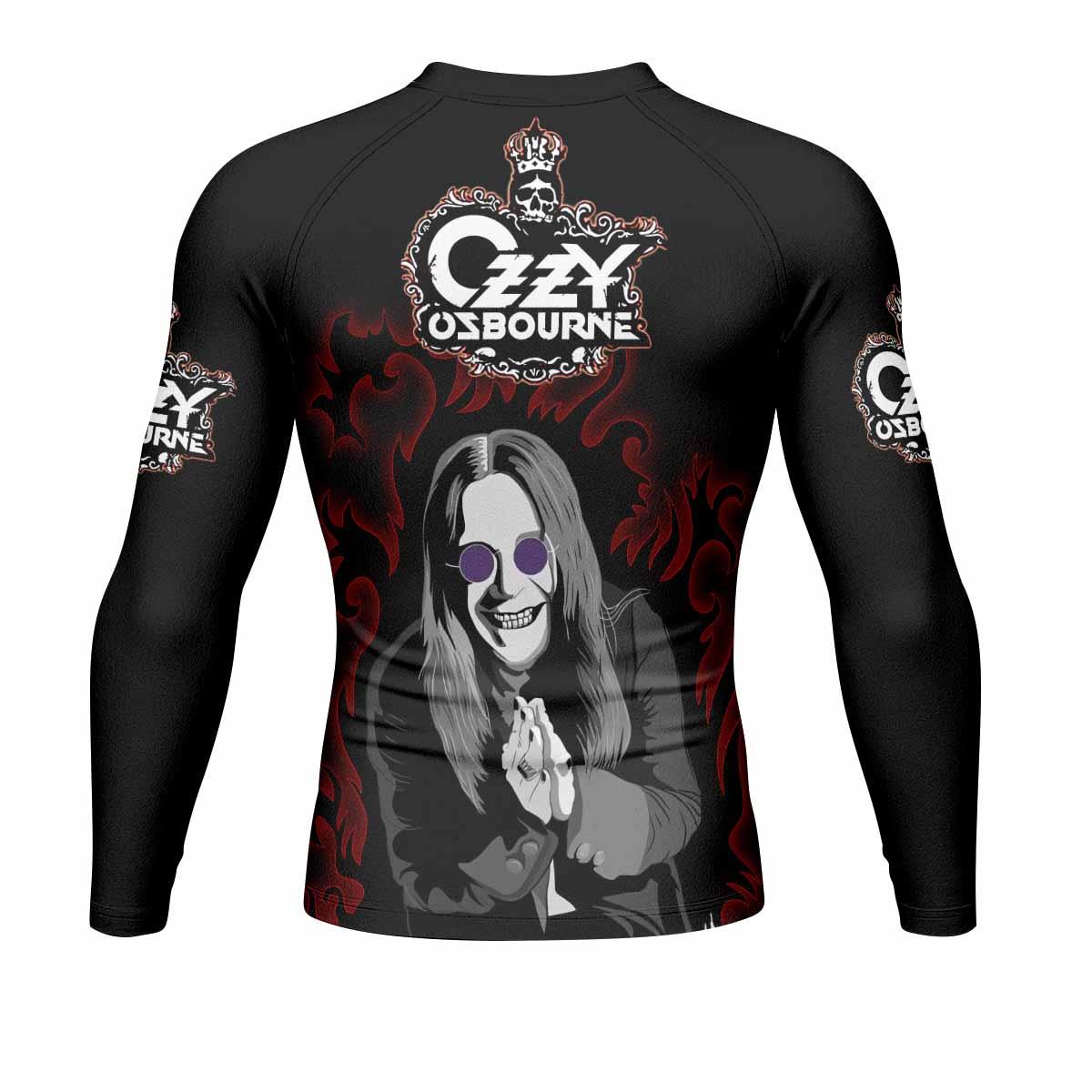Ozzy Osbourne Men's Rash Guard Long Sleeve - back view mockup