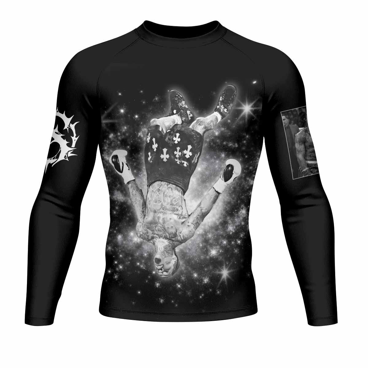 Gervonta Tank Davis Flip Men's Rash Guard Long Sleeve - front view mockup