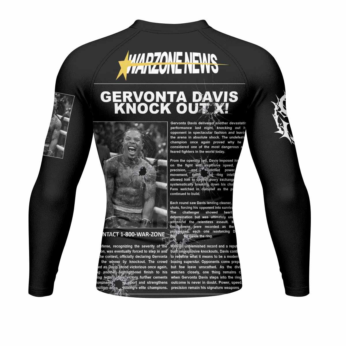 Gervonta Tank Davis Flip Men's Rash Guard Long Sleeve - back view mockup