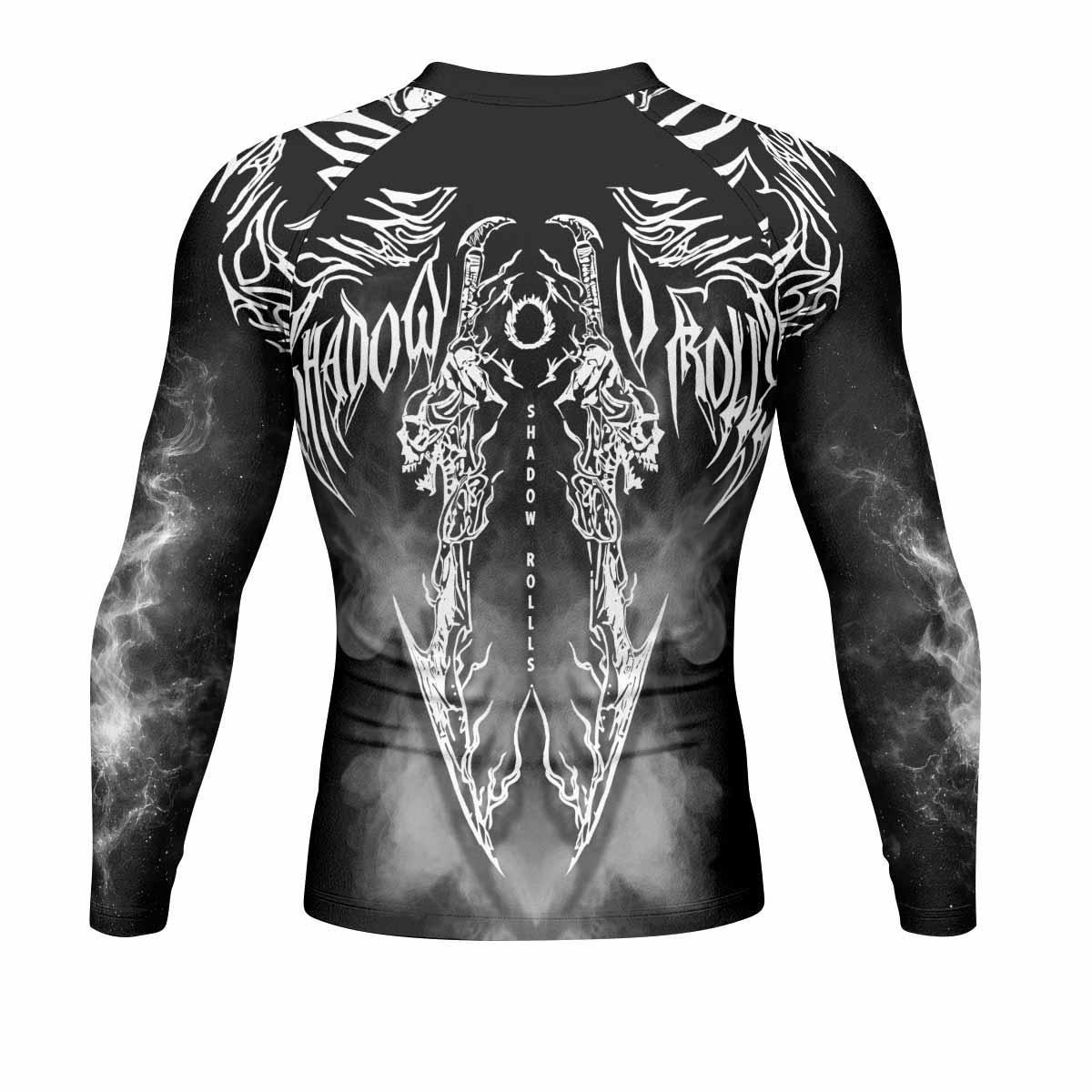 Wraith of the Abyss Men's Rash Guard Long Sleeve - back view mockup