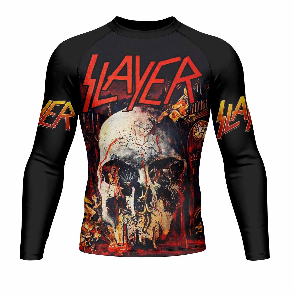 Slayer South Of Heaven Men's Rash Guard Long Sleeve - front view mockup